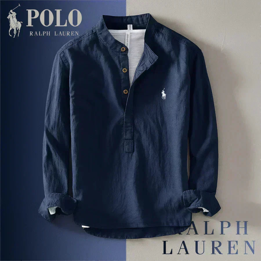 RL Casual Mandarin Collar Shirt – Men’s Long Sleeve