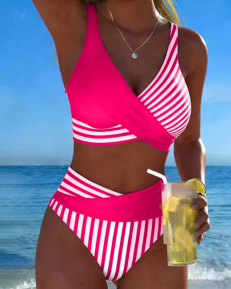 Giulia | Bikini Righe Incrociato